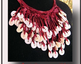 Crochet Button Necklace 2 Patterns PDF