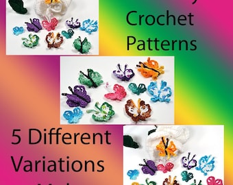 Crochet Butterfly Appliques Pattern PDF