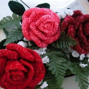 Crochet Rose Flower Pattern Crochet Flowers Crochet Roses Pattern Crochet Rose Bouquet Flowers Patterns Wedding Bouquet Flowers Pattern Pdf