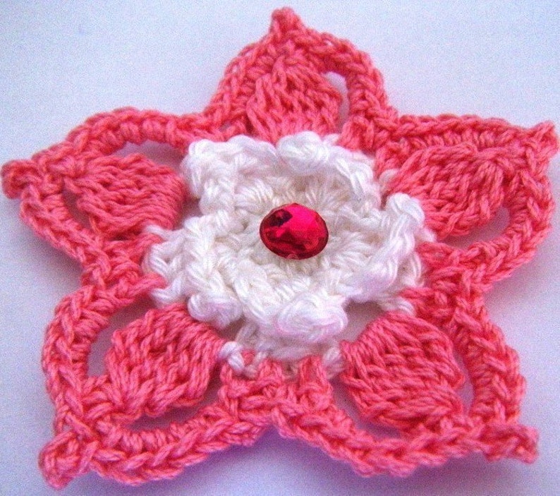 Crochet Flowers Pattern Flower Applique Large Flowers Hair Flower Embellishment Flower Bouquet Head Band Flower Pdf Patterns Flower Decor image 3