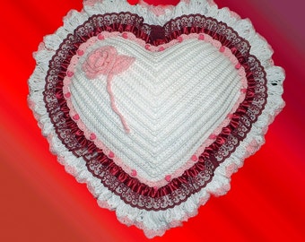Crochet Pattern Heart Pillow Pattern PDF