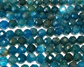 Apatite faceted round beads whole or half strand nice deep color