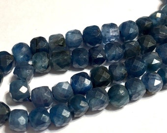 KYANITE faceted cubes 4 petite beads