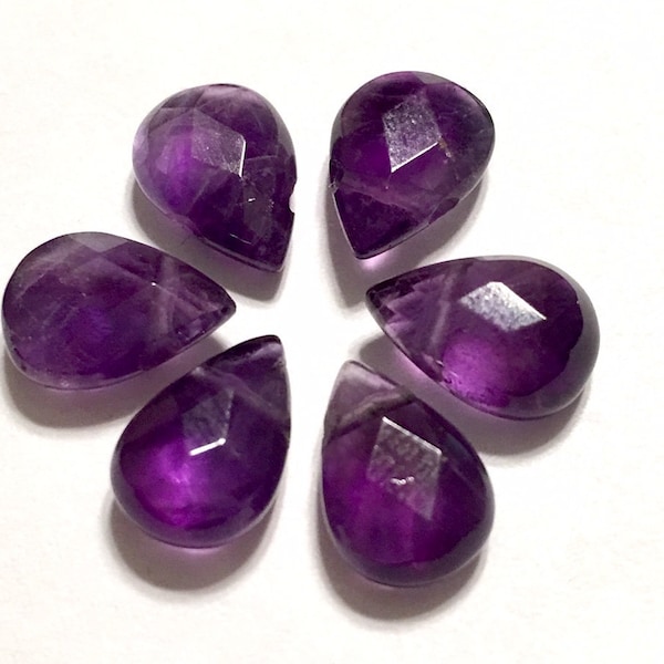 Amethyst faceted gemstone top driled briolettes