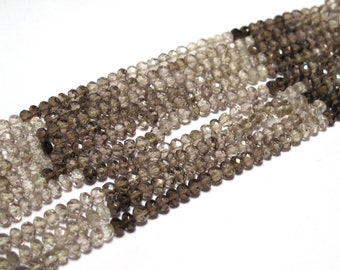 15 inch,creative.100/% Natural code-I.AI Smokey Quartz Facette Shaded Roundale 5 mm appx