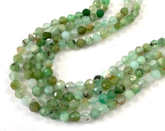 Chrysoprase faceted mixed color round 3mm beads 1 whole strand Australian