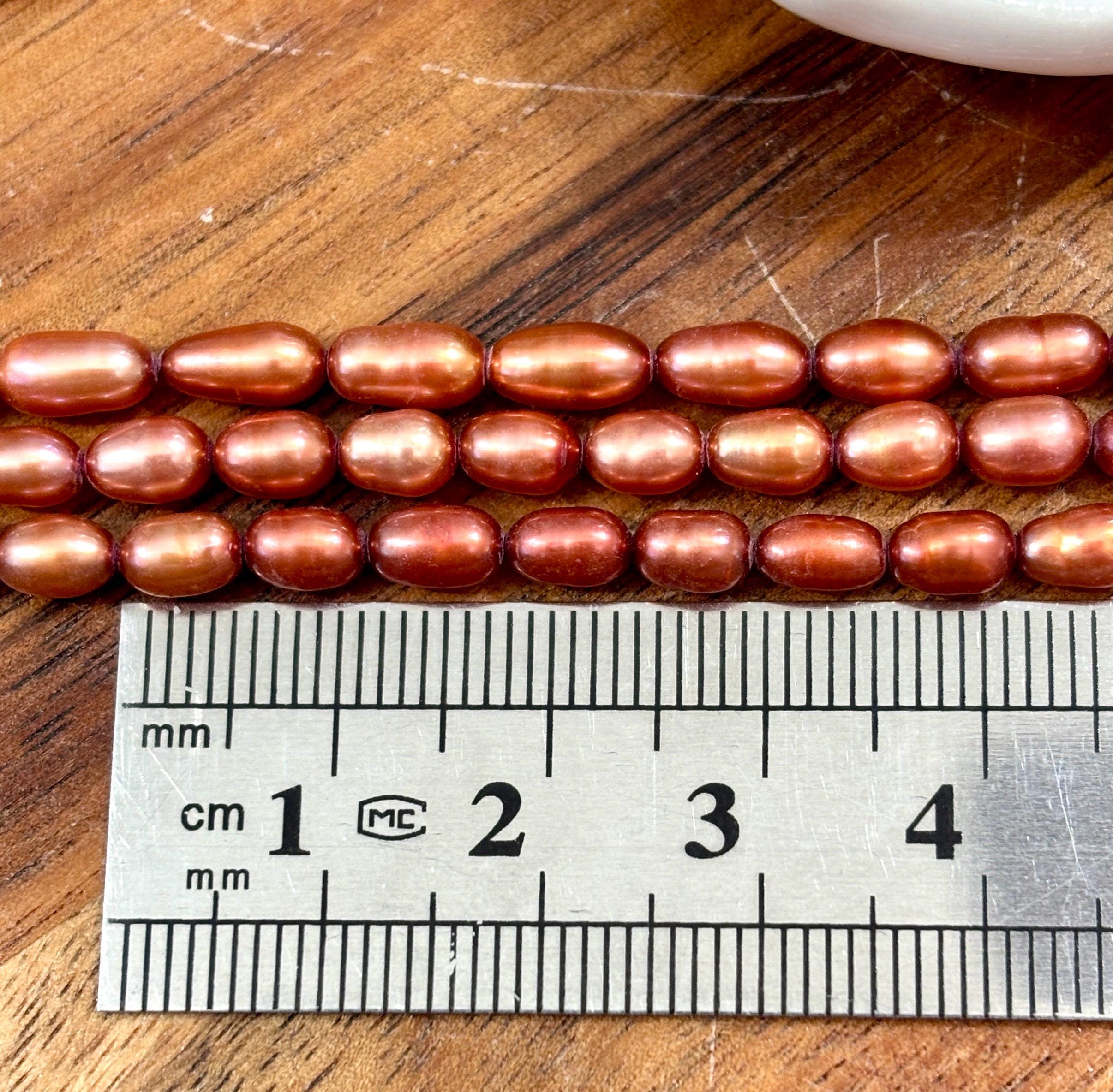 Fresh Water Rice Pearls Sienna Color 5mm Full 16