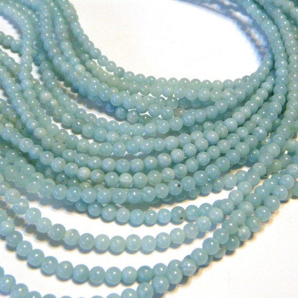 Amazonite small round beads whole strand 4mm