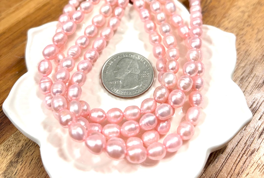 Fresh Water Rice Pearls Lovely Creamy PINK Color WHOLE Strand - Etsy