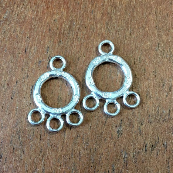 Thai KAREN HILL TRIBES solid .999 pure silver look at all photos before buying chandelier components 1 pair (2 pieces)