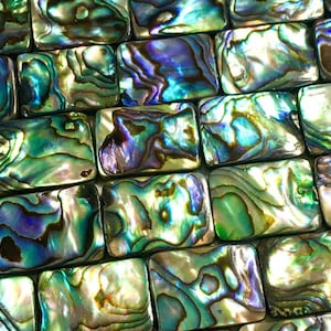 Abalone 13mm x 18mm rectangle beads AAAA Grade super Premium high Quality