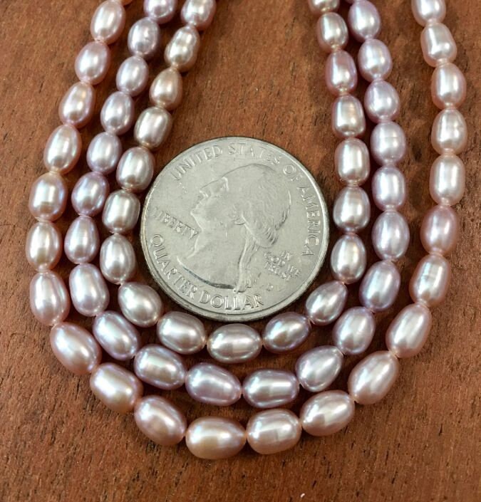 Fresh Water Rice Pearls Tiny Lovely Creamy Mauve/peach Color WHOLE ...