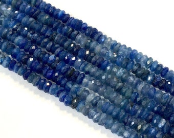 KYANITE ombre shaded faceted rondelles beads excellent quality whole or half strand