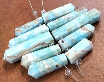 Hemimorphite pendants drilled 5 pc set or just 1 piece Obelisks read description PLEASE