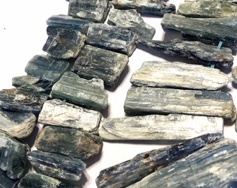 Blue Kyanite top drilled rustic slabs 10 pieces