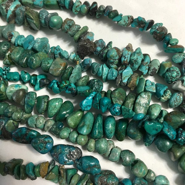 up to 10 strands bulk discount REAL TURQUOISE small random nugget shape PLEASE read description and chose quantity before ordering