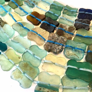 Ancient roman glass beads whole strand clover shape