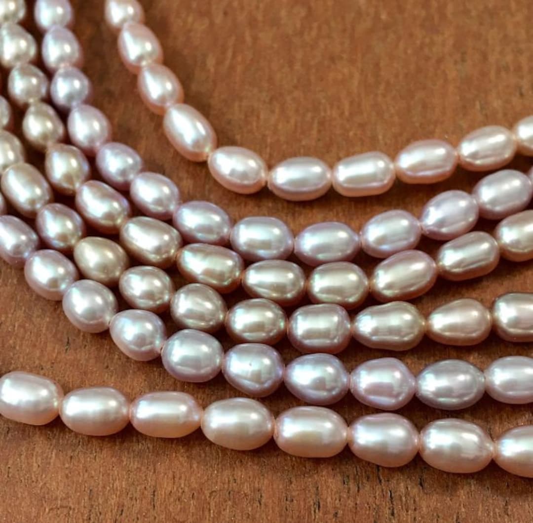 Fresh Water Rice Pearls Tiny Lovely Creamy Mauve/peach Color WHOLE ...