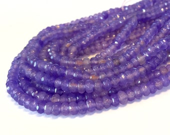 lavender colored faceted chalcedony rondelles