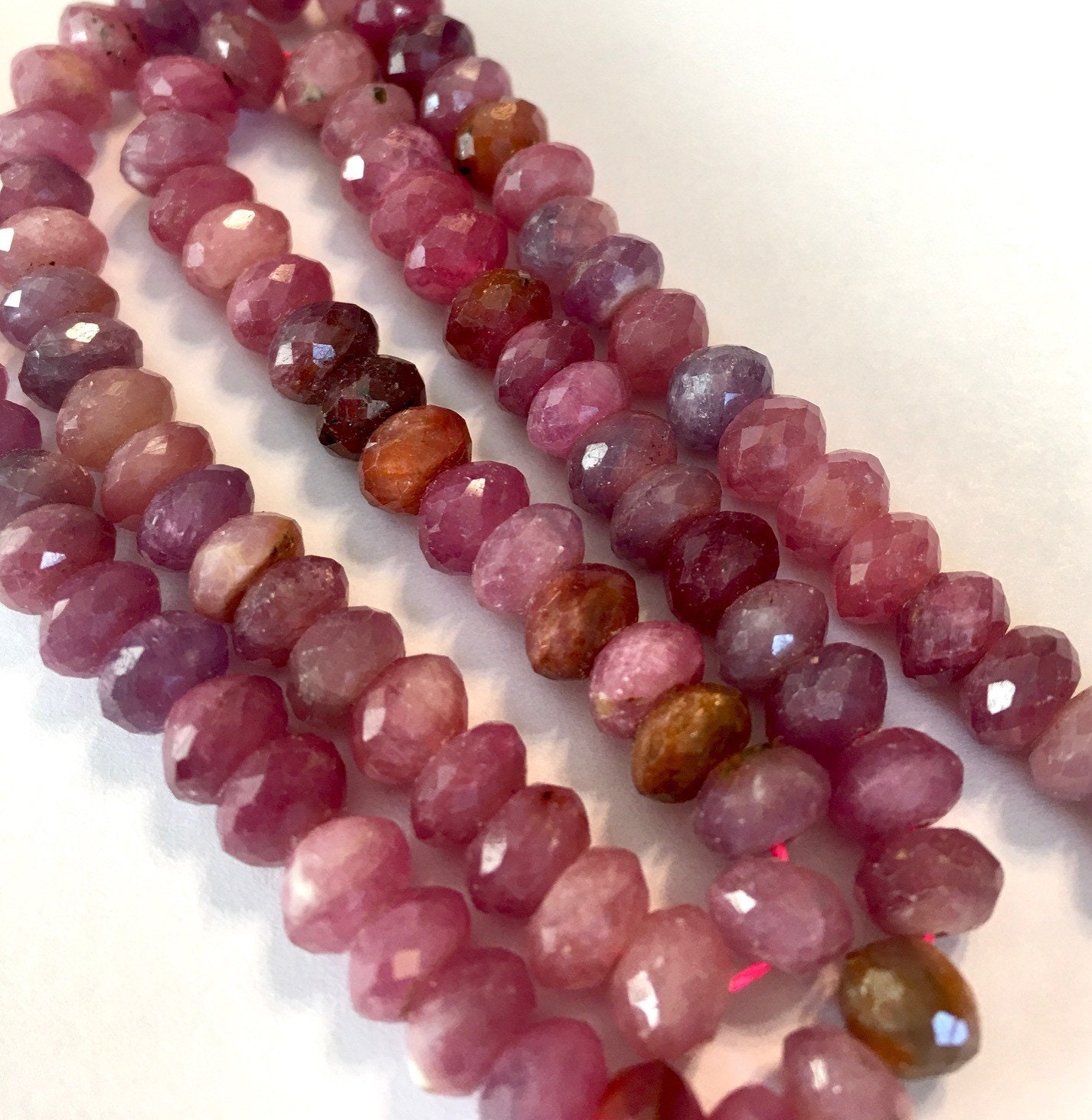 Natural Ruby Genuine Gemstone Ruby Faceted Rondelles 5mm Wide 6 Pieces ...