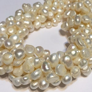 Ivory colored nugget pearls full strand baroque random shape pearls whole strand sale