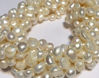 Ivory colored nugget pearls full strand baroque random shape pearls whole strand sale