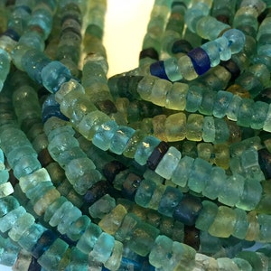 Ancient roman glass beads rustic heishi spacers
