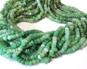 Chrysoprase faceted shaded color rondells 1 whole strand Australian