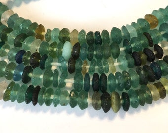 Ancient roman glass beads LARGER rondelles saucers