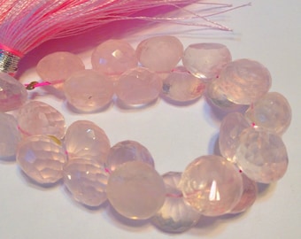 Rose quartz faceted candy kiss onion briolettes AAA Quality