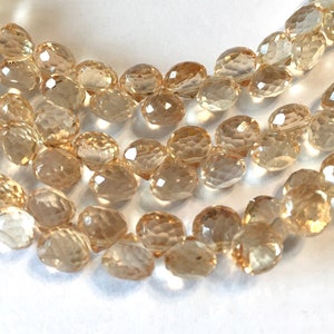 Mystic quartz PALE CITRINE faceted candy kiss onions 4 pieces