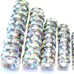 50 pieces black nickel AB crystals 10 each size 4mm 5mm 6mm 7mm 8mm image 4