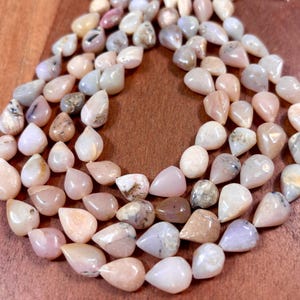 PINK OPAL flat tear drops whole strand