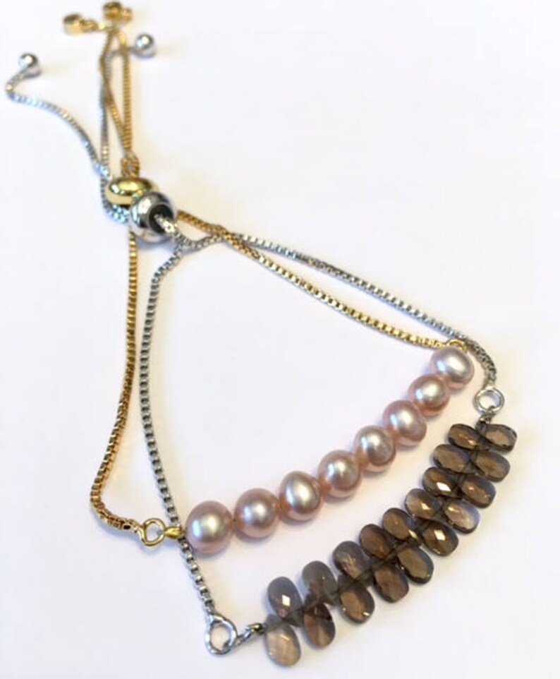 Shorter Bracelet making box chain with slider clasp base GOLD make a BOLO bracelet ball end