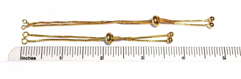 Shorter Bracelet making box chain with slider clasp base GOLD make a BOLO bracelet ball end