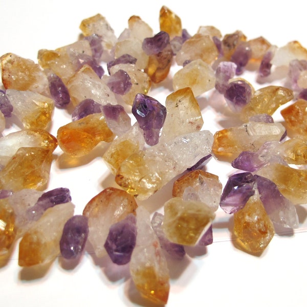 Natural Amethyst and Citrine points druzy type in the rough