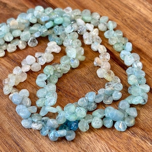 Shaded color Aquamarine gemstone smooth polished petals 5mm WHOLE 14&quot; STRAND Great deal