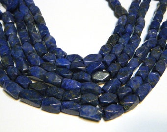 Lapis notched rectangle beads WHOLE STRAND