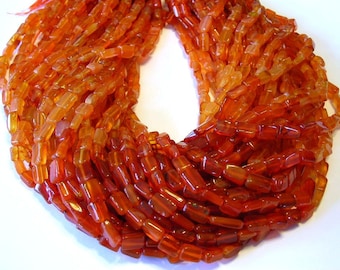 Carnelian shaded rectangular beads full 14" stand.