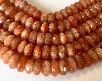 Big Oregon Sunstone Faceted Rondelles whole or half strand Excellent Quality stones