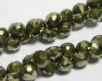 Pyrite faceted candy kiss gemstone onions 6 pieces