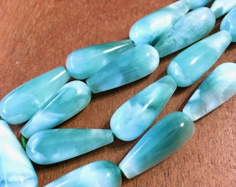 Green Moonstone straight drilled drops
