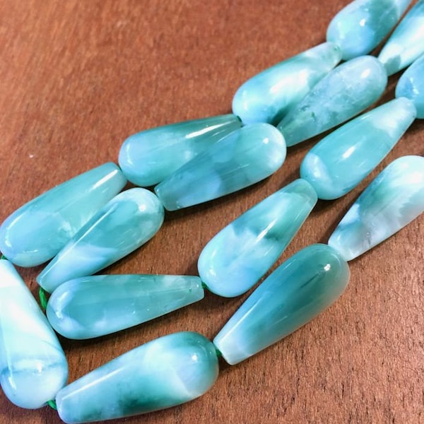 Green Moonstone straight drilled drops