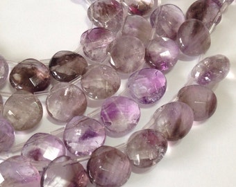 Moss Amethyst faceted gemstone top drilled briolettes 4 pieces