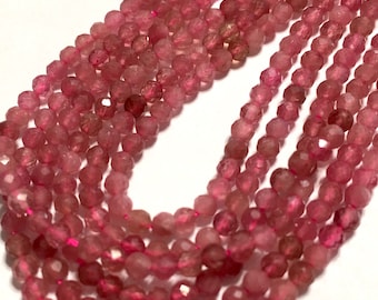 2.5mm Pink tourmaline faceted rounds EXCELLENT QUALITY whole or half strand