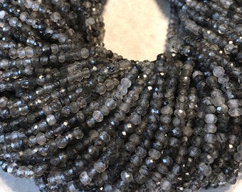 Tourmalated quartz faceted round beads excellent quality whole or half strand