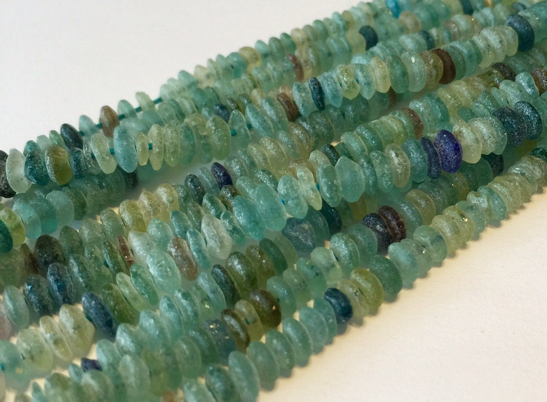 Ancient Roman Glass Beads Little Rondelles Saucers Etsy