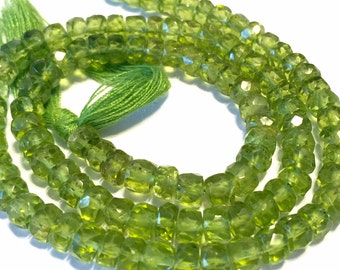 Peridot faceted rondells EXCELLENT QUALITY and good size