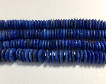 Lapis rondelle heishi beads whole or half strand