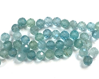 Sky Blue Apatite Gemmy High Quality Faceted Round Beads whole or half strand nice light color